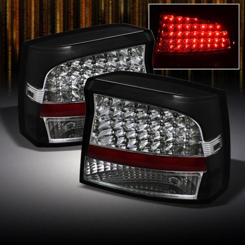 09-10 dodger charger black led tail lights lamps set pair left+right 2009 2010