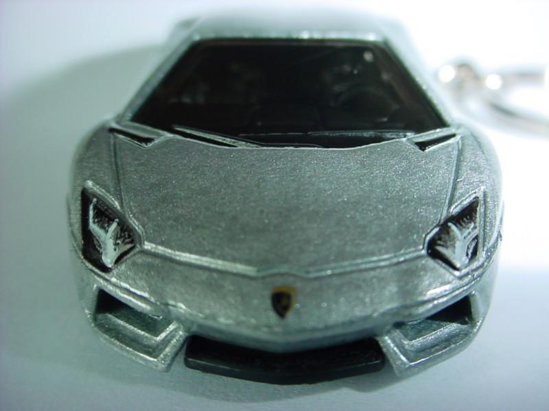 New silver 3d lamborghini aventador custom keychain fob key race speed lambo gt