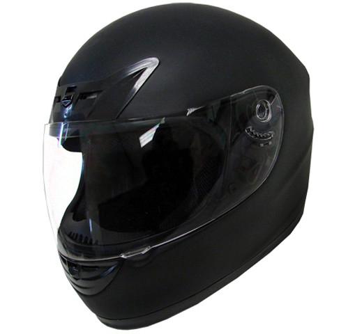 L/large matte/flat solid black motorcycle full face street sport bike dot helmet