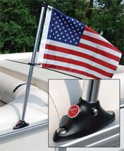 Taylormade 30" pontoon flag pole socket with flag 922