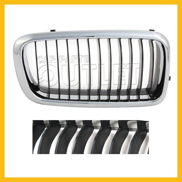 1999-2001 bmw e38 740il hood grille chrome frame passenger side black fin bar rh