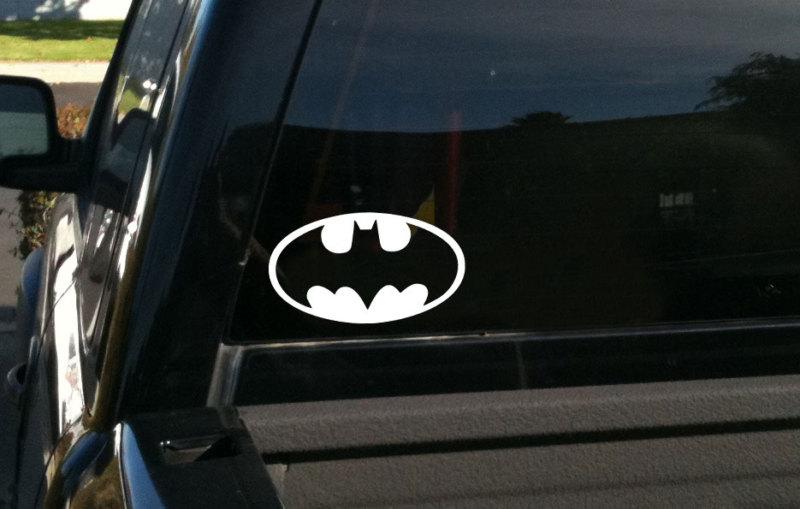 Batman logo white vinyl decal sticker