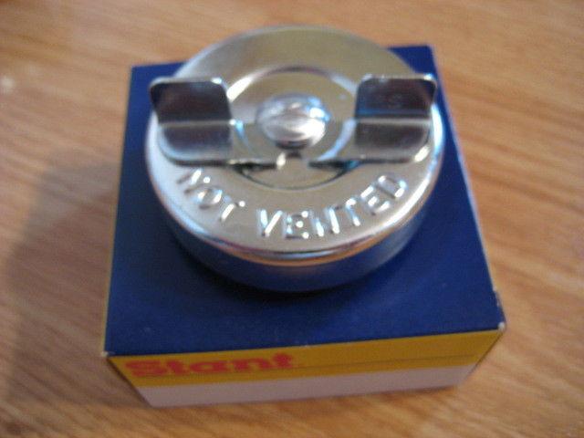 Nos gas fuel tank cap raised letters correct s rivet !!!! no reserve!!!!