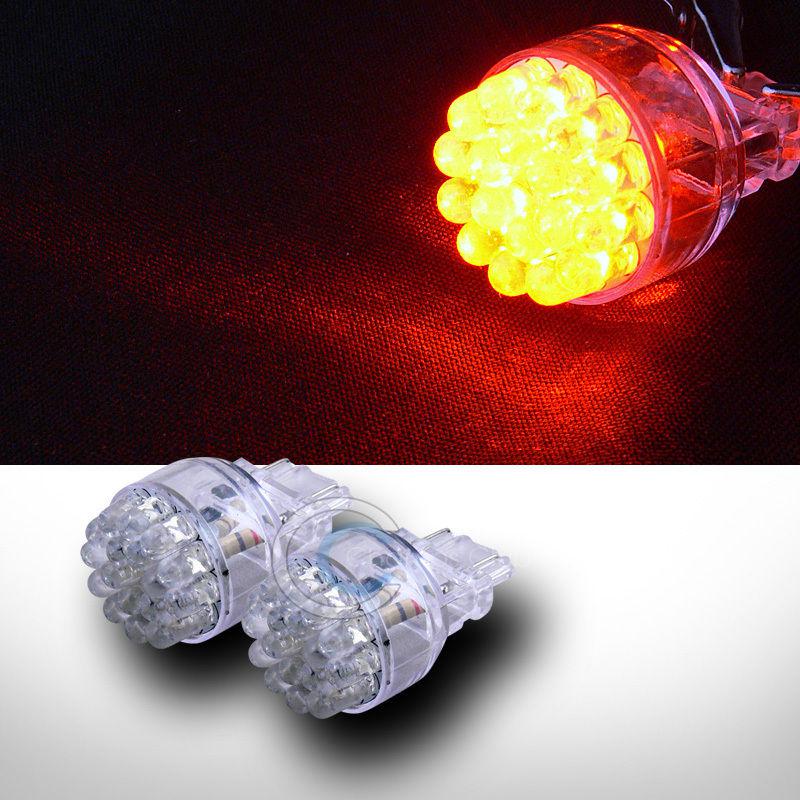 2x amber/orange 3157 24x led back-up/reverse tail light lamp bulbs 4157 4157ll