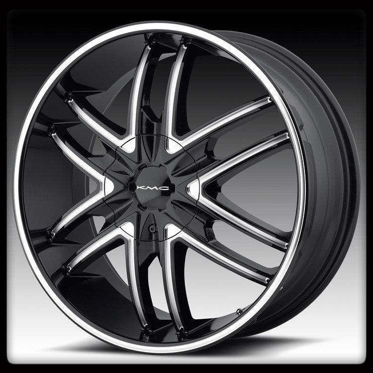 20" x 8.5" kmc splinter km678 black patriot routan fx50 q45 f150 qx4 wheels rims