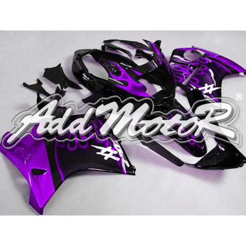 Injection molded fit cbr1100xx blackbird 96-07 purple flames fairing 11n06