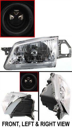 Clear lens new head lamp with bulbs left hand halogen lh driver side sedan parts