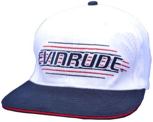 Vintage evinrude high crown flat bill hat white fitted s/m