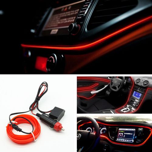 6.5ft 12v el wire red cold light lamp neon lamp car suv atmosphere lights decor