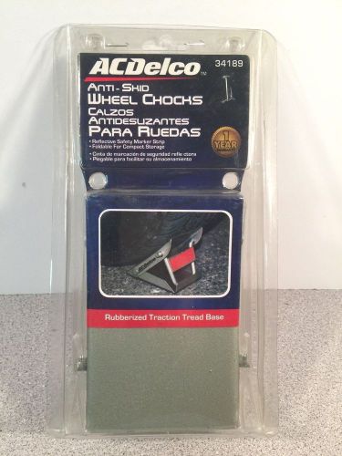 2-piece acdelco heavy duty steel anti-skid safety wheel chocks # 34189  (w-32)