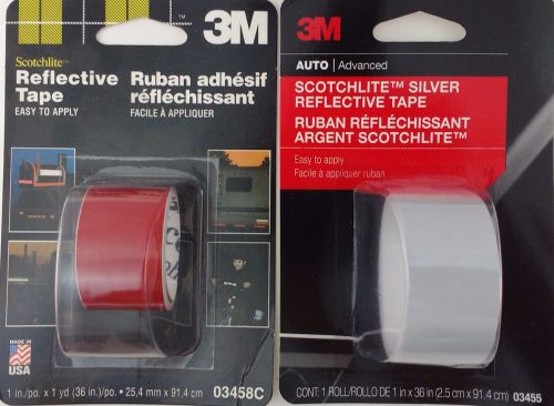 3m scotchlite reflective tapes 1&#034; x 36&#034; (2.54cm x 91.4cm) select: red or silver