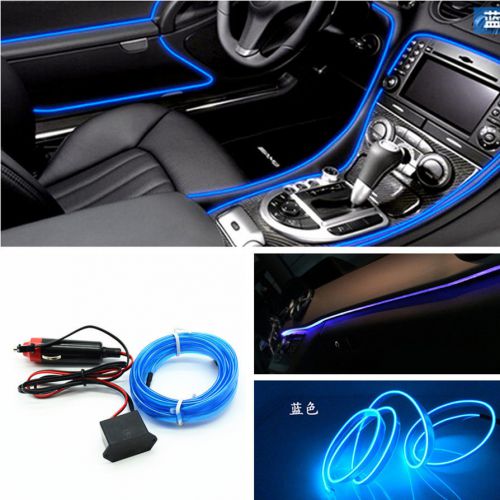 Car 6.5ft panel neon lamp strip blue cold el oled interior light trim atmosphere