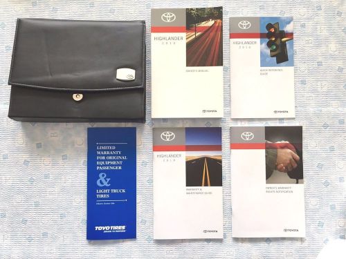 2010 toyota highlander owners user manual guide with leather case