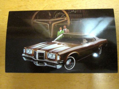 1972 pontiac catalina 2 dr. ht factory dealer color postcard