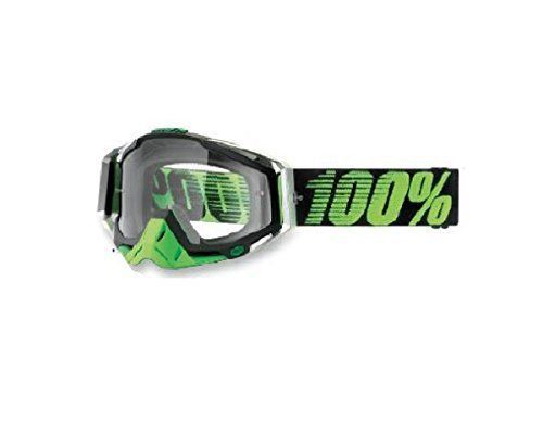 100% racecraft 2013 mx/offroad clear lens goggles metal lime/clear lens