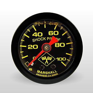 0-100 psi marshall gauge 1.5&#034; diameter liquid 1/8&#034;  midnight pressure gauge