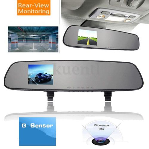 Auto tachograph 2.4&#034; lcd rearview mirror dvr hd camera camcorder video recorder