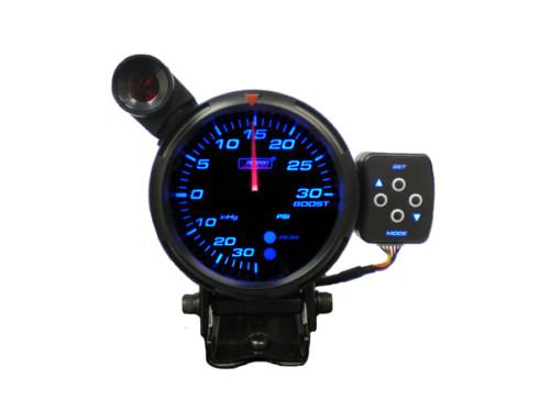 Electric boost gauge amber/blue/white 80mm peak recall and warning dimmable