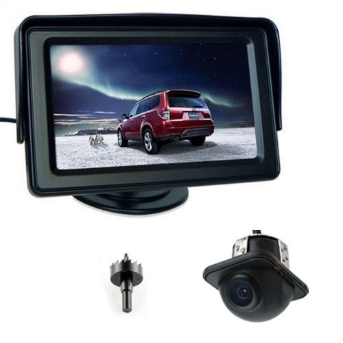 Car parking rear view backup reverse camera + 4.3&#034;tft sun shade screen monitor