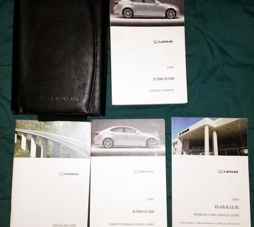 2008 lexus is 350 / is 250 owners manual book set