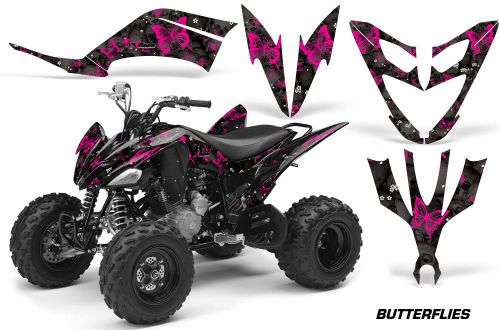 Yamaha raptor 250 amr racing graphic kit wrap quad decals atv all years bfly pnk