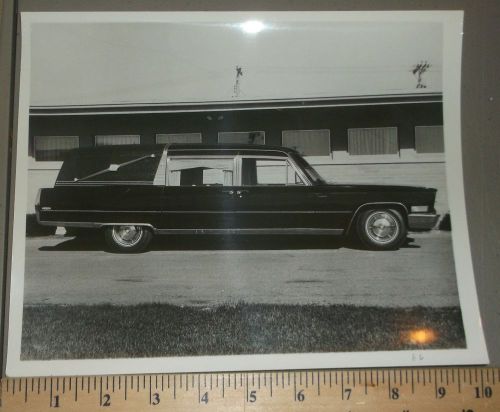 1966 miller meteor funeral coach hearse cadillac chassis brochure b&amp;w photo