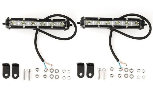 Pair 7inch cree 18w ultra slim single led light bar work offroad driving 4wd 5/4