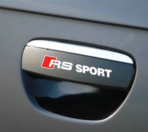 4pcs white rs sport car side doorknob racing decals stickers fit all audi models