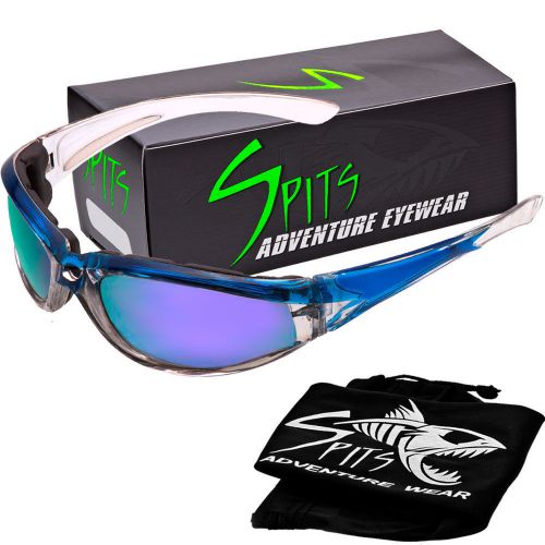 Spits flashpoint sunglasses crystal blue frame - gt purple mirrored grey lenses