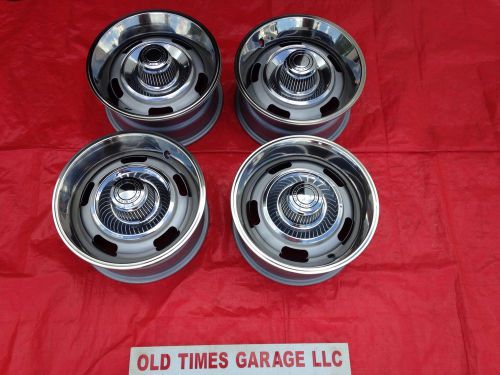 Chevy rally wheels rim set gm 15x7 fw code chevelle camaro derby chevrolet cap