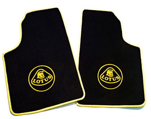 Bl./yellow vel. floor mats for lotus esprit + turbo s4 + v8 lhd + rhd