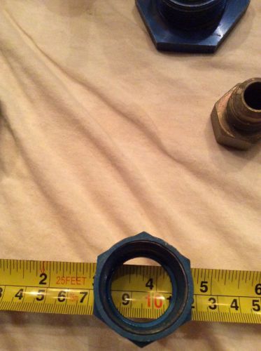 Female coupling, blue aluminum, 1 1/2&#034; od, lot of x10