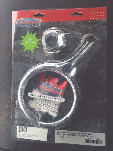 Kuryakyn 1422 1&#034; bars universal drink holder with basket brand new