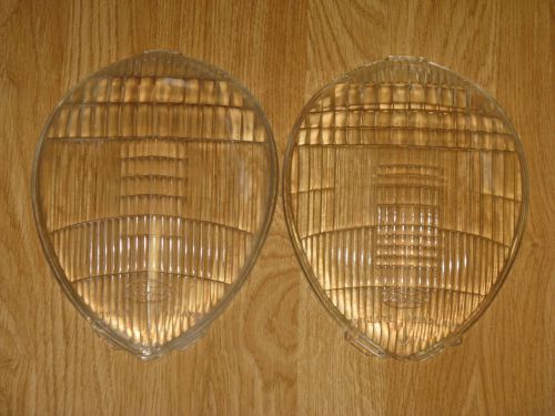 1937 - 39 ford headlight lenses twolite glass ford two lite 81a pair free s&amp;h