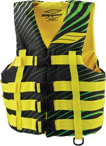 Slippery hydro nylon mens waterceaft jetski vest-green/yellow-xs