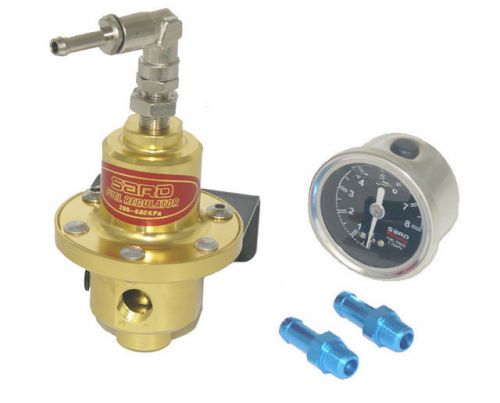 Universal sard adjustable car turbo fuel pressure regulator w/ gauge meter gold