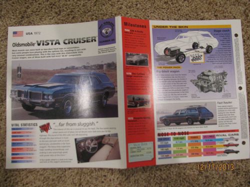 ★★ 1972 oldsmobile vista cruiser - collector brochure specs info ★★