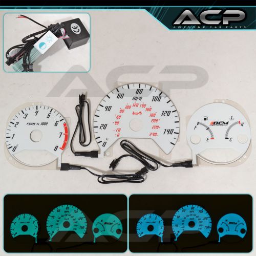 For 98-02 honda accord 4 cylinder mt indiglo gauge white blue green glow