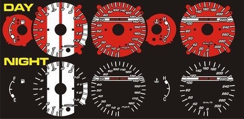 Suzuki hayabusa gsxr 1300 2008 2009 2010 2011 red face glow gauge mph kmh busa