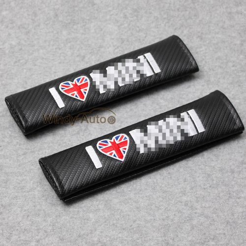 I love mini real carbon fiber seat belt cover shoulder pads fit for mini cooper