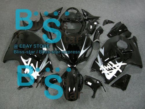 Glossy black gsxr1300 fairing with tank seat for suzuki gsx-r1300 97-07 24 b4