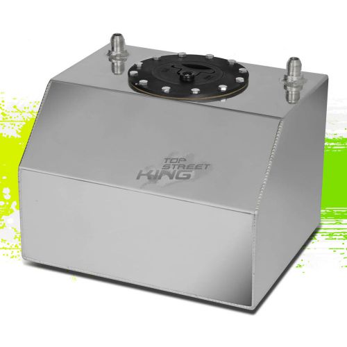 4 gallon lightweight polish aluminum gas fuel cell tank+ sender 10&#034;x 12&#034;x 8.25&#034;