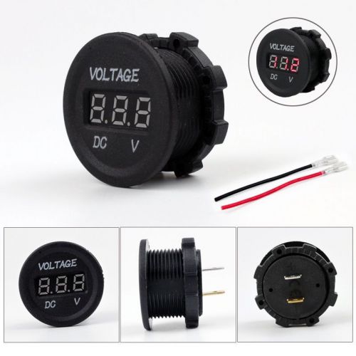 New mini 12v/24v waterproof car boat motorcycle red led digital voltmeter outlet