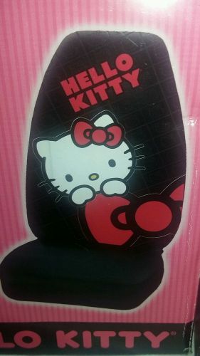 Hello kitty front seat covers bow black red white by plasticolor sanrio set of 2