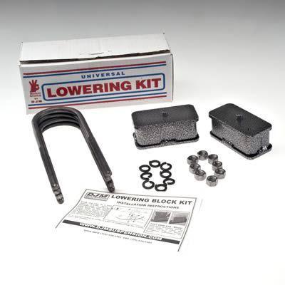 Djm sb2lk lowering block steel 2" drop u-bolts/nuts kit