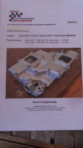 Cross ram genuine 1969 camaro z28 winters snowflake manifold