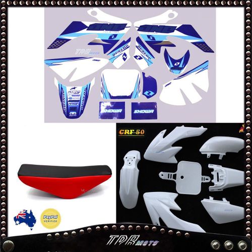 Crf50 xr50 50/70/90/110/125cc crf50 xr50 red seat + blue sticker + white plastic