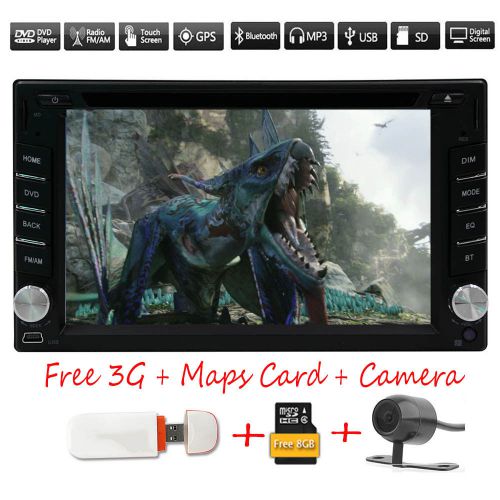 Car gps indash audio dvd bluetooth ipod 3g fm radio sub aux usb+free rear camera