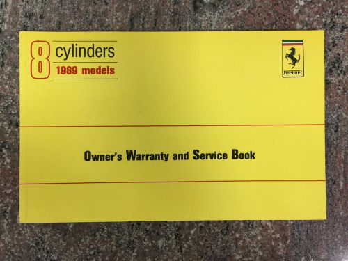 1989 ferrari 348 ts owner&#039;s warranty and service book