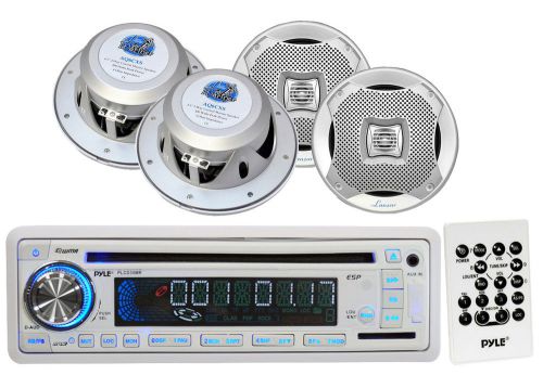 Lanzar marine 6.5&#034; silver 2way speakers,pyle marine usb am fm aux cd sd receiver